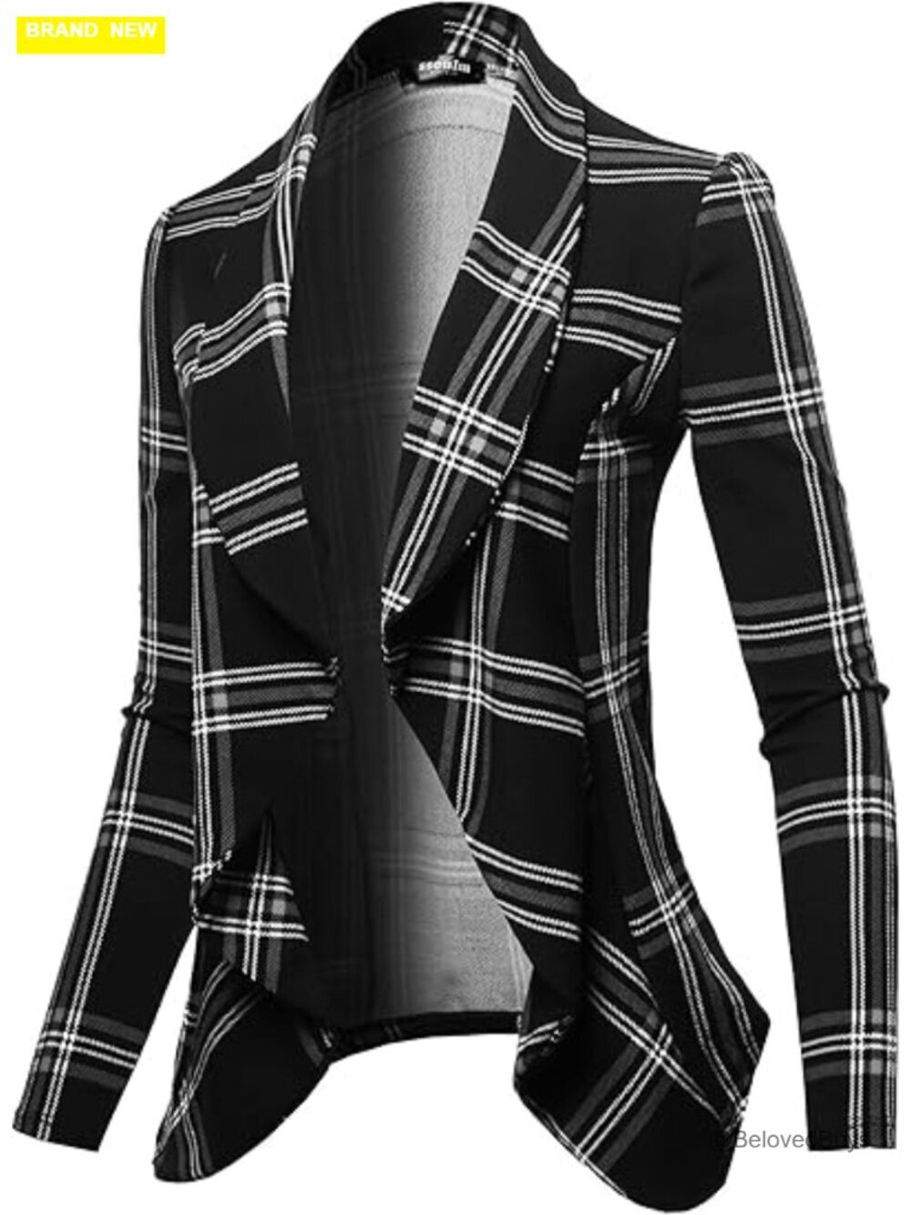 Women's Stretch Blazer Notch Lapel Work Office Jacket Lightweight All-Day